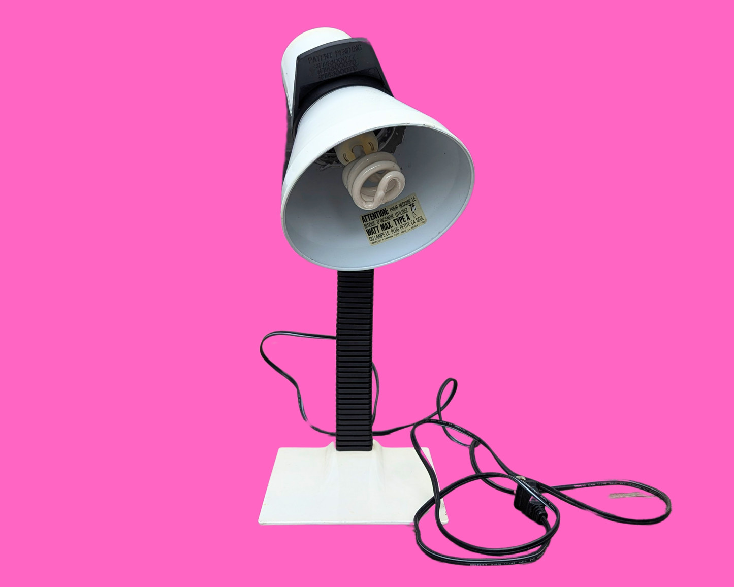 Lampe de bureau blanche vintage des années 1990