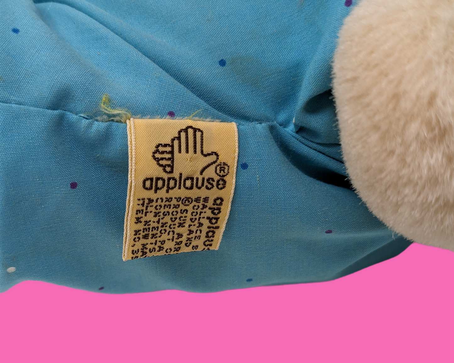 Adorable petit cochon en peluche vintage des années 1980