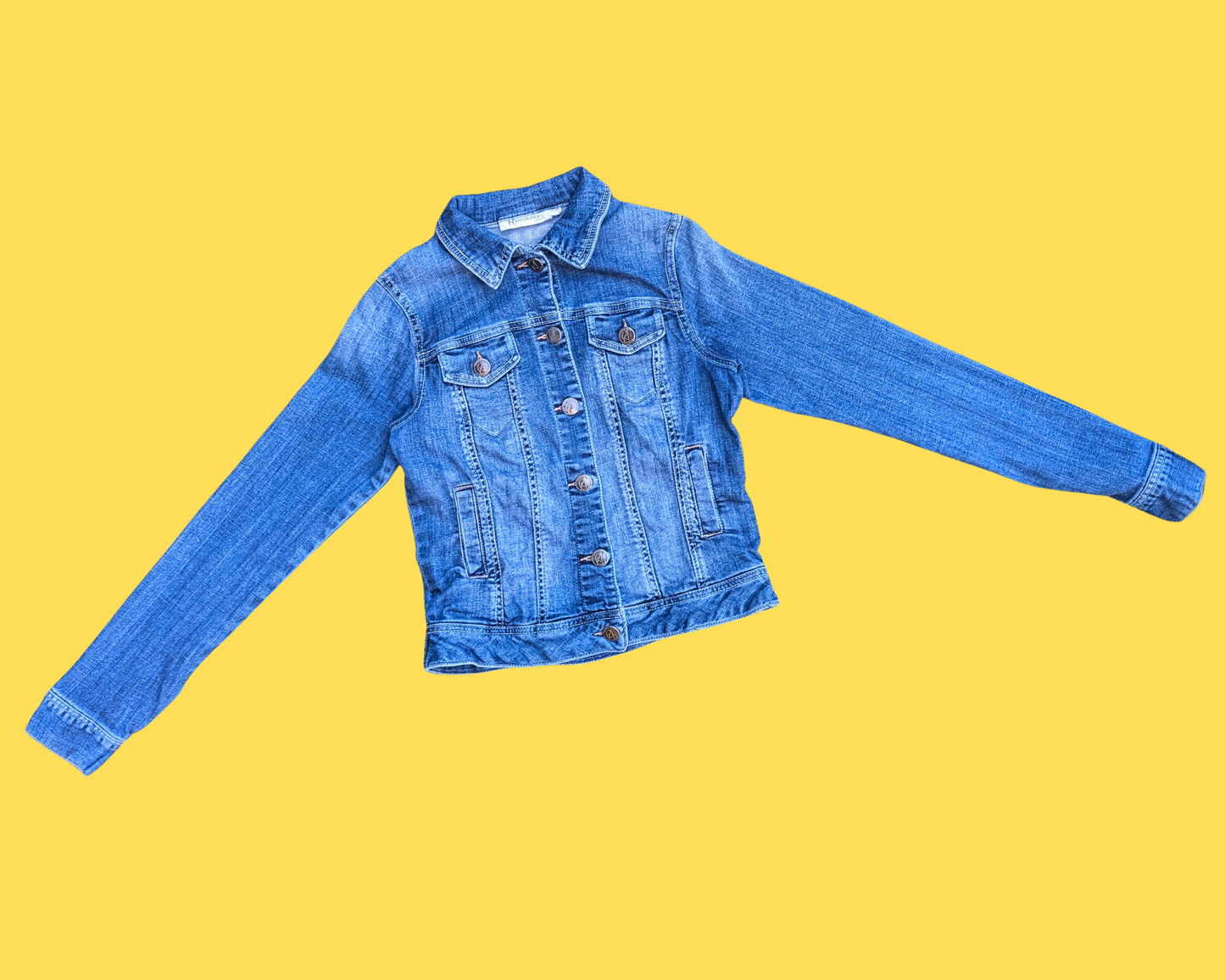Handmade, Upcycled Madge Simpson The Witch Denim Jacket Size XS