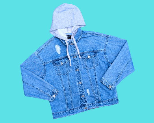 Handmade, Upcycled The Nightmare Before Christmas Hoodie Denim Jacket Size L