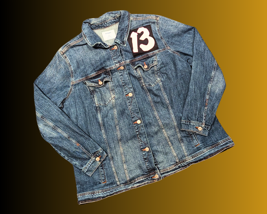 Handmade, Upcycled Friday The 13th Denim Jacket Size 3XL