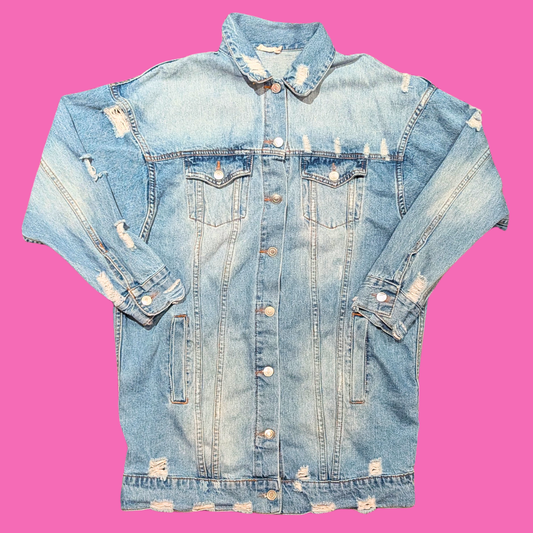 Bob Marley Upcycled Denim Jacket Size L for Women