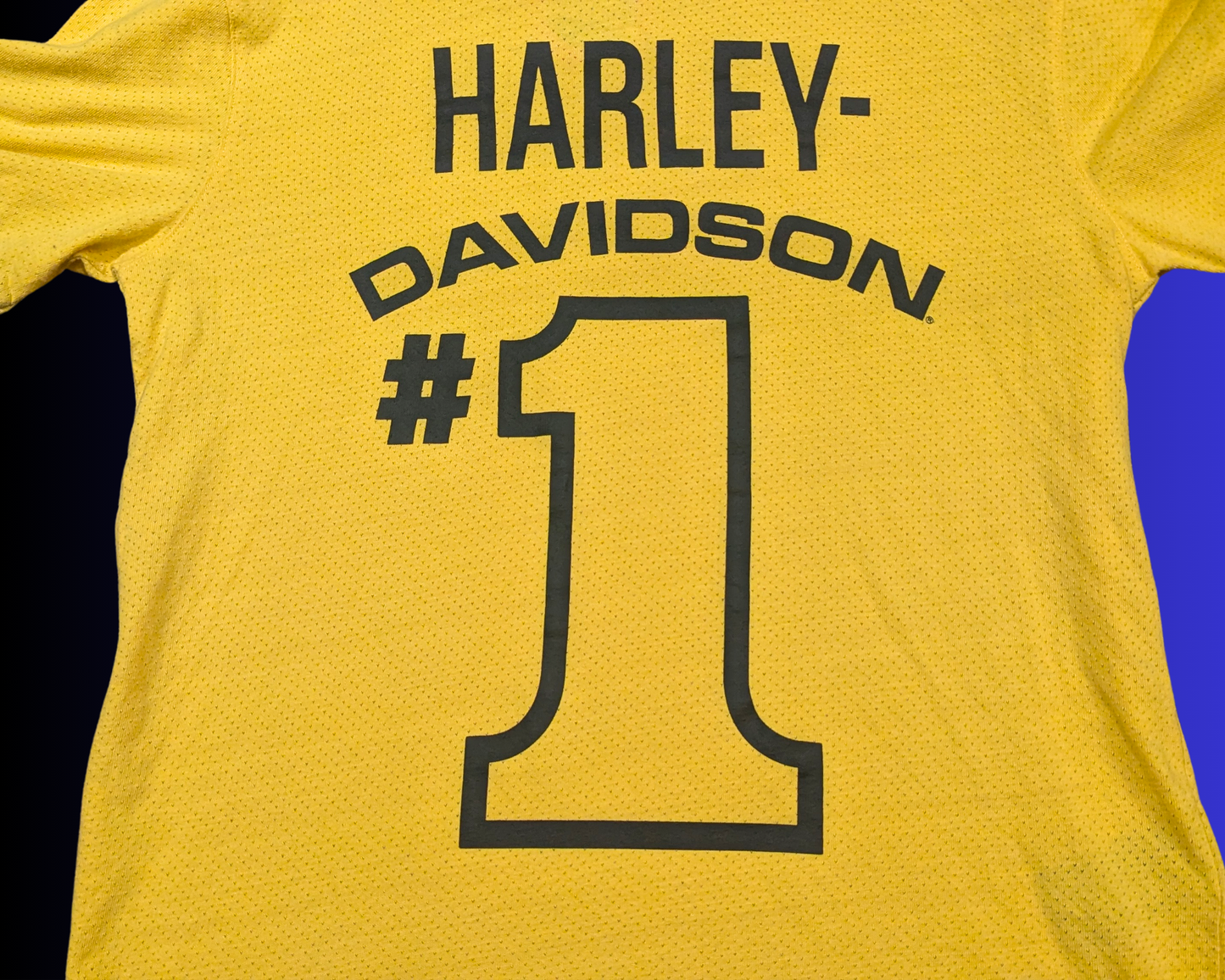 Y2K Yellow Harley Davidson Sports Styled T-Shirt Size M