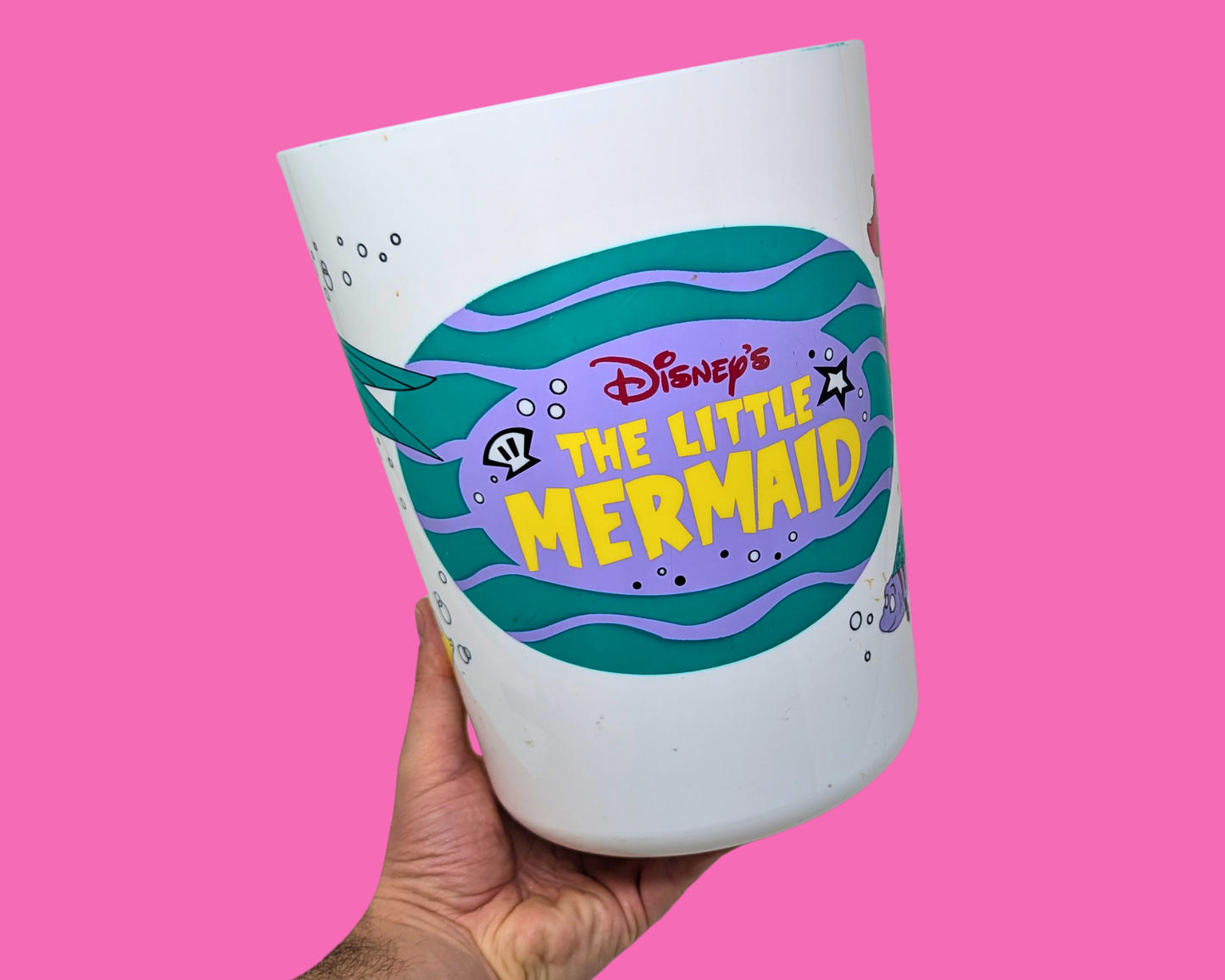 Vintage 1990's Disney's The Little Mermaid Trash Can