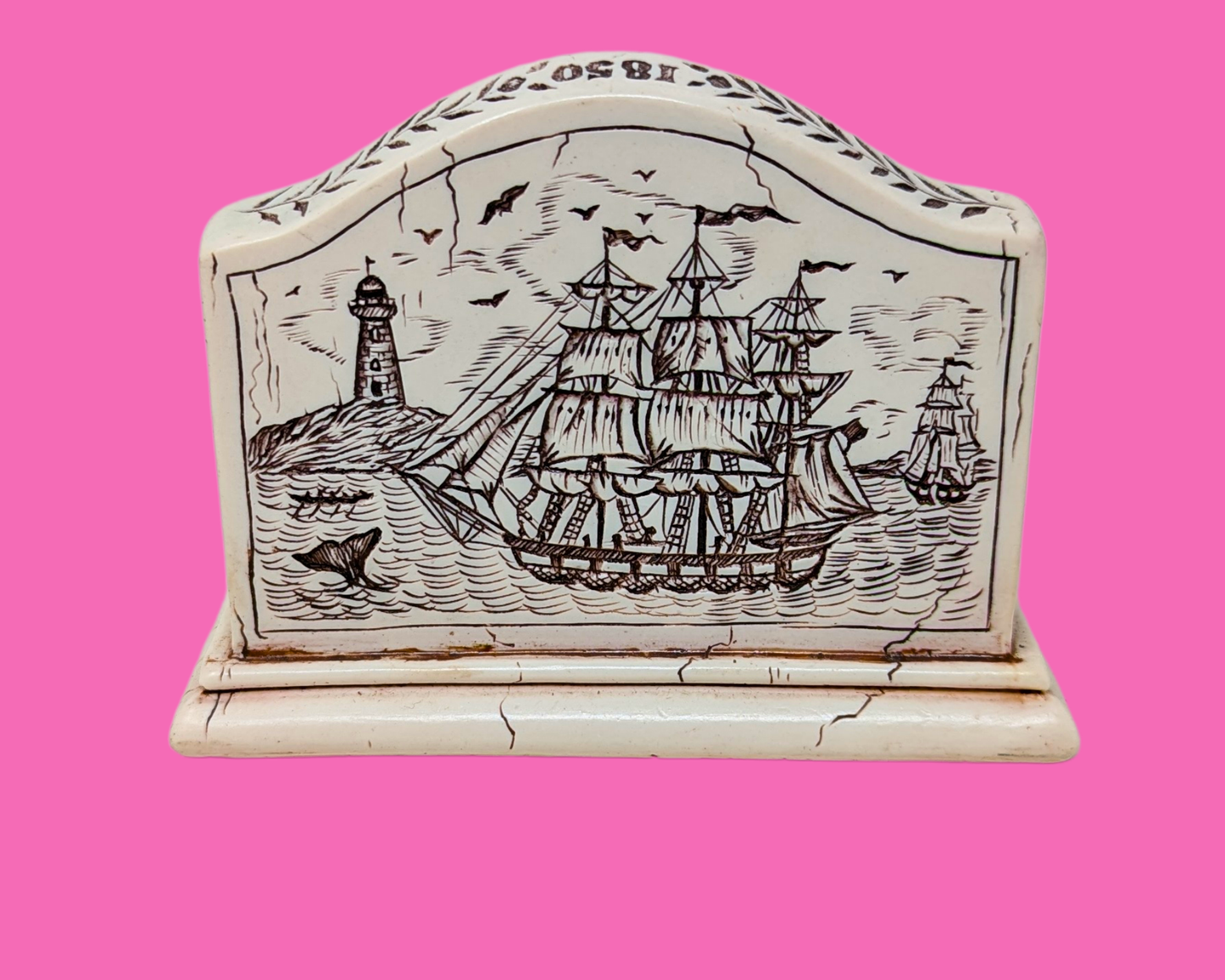 Petite boîte vintage des années 1990 et porte-cartes de visite assorti