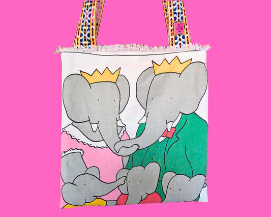 Sac fourre-tout Babar vintage fait main et recyclé
