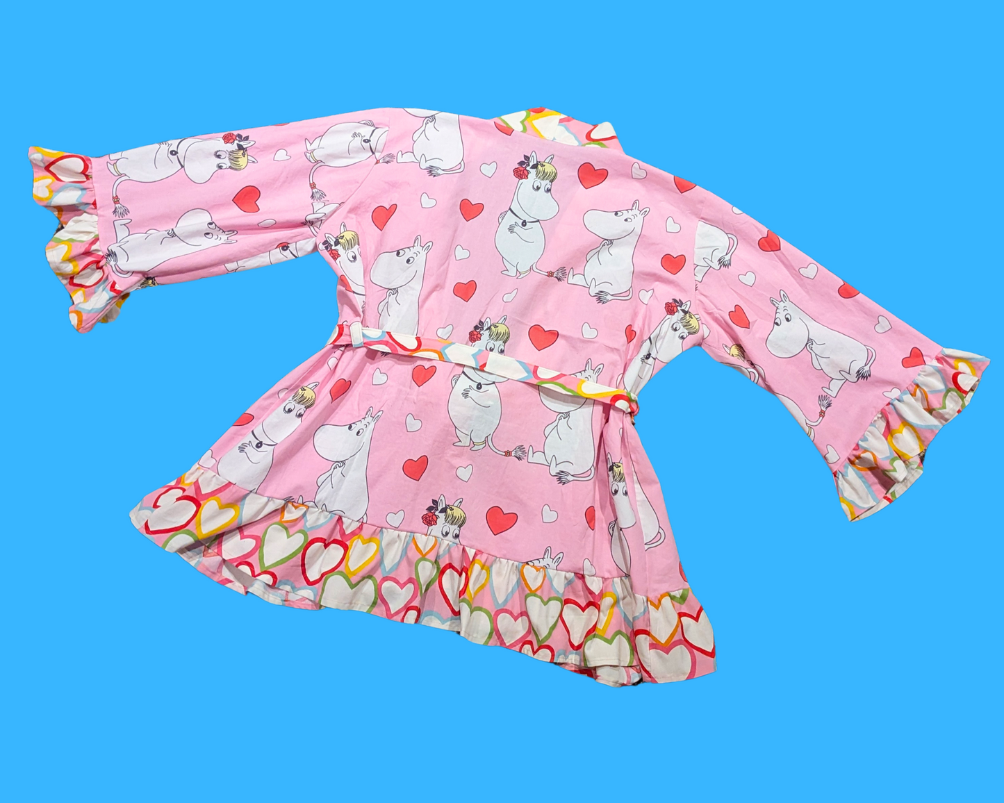 Handmade, Upcycled The Moomins Bedsheet Kimono, Fits All Sizes Up to 5XL
