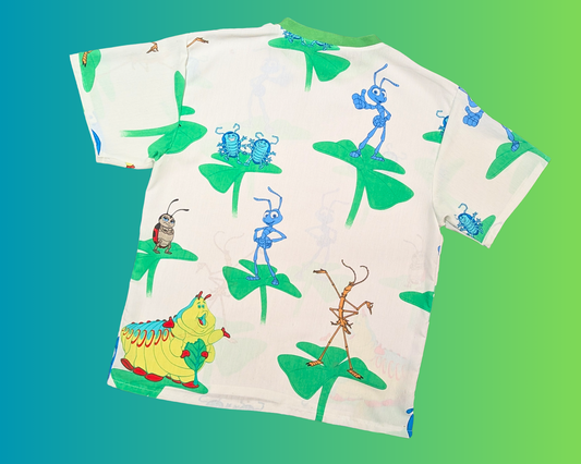 Handmade, Upcycled Vintage 1990's A Bug's Life Bedsheet T-Shirt Oversized XS - Fits Like A Size M