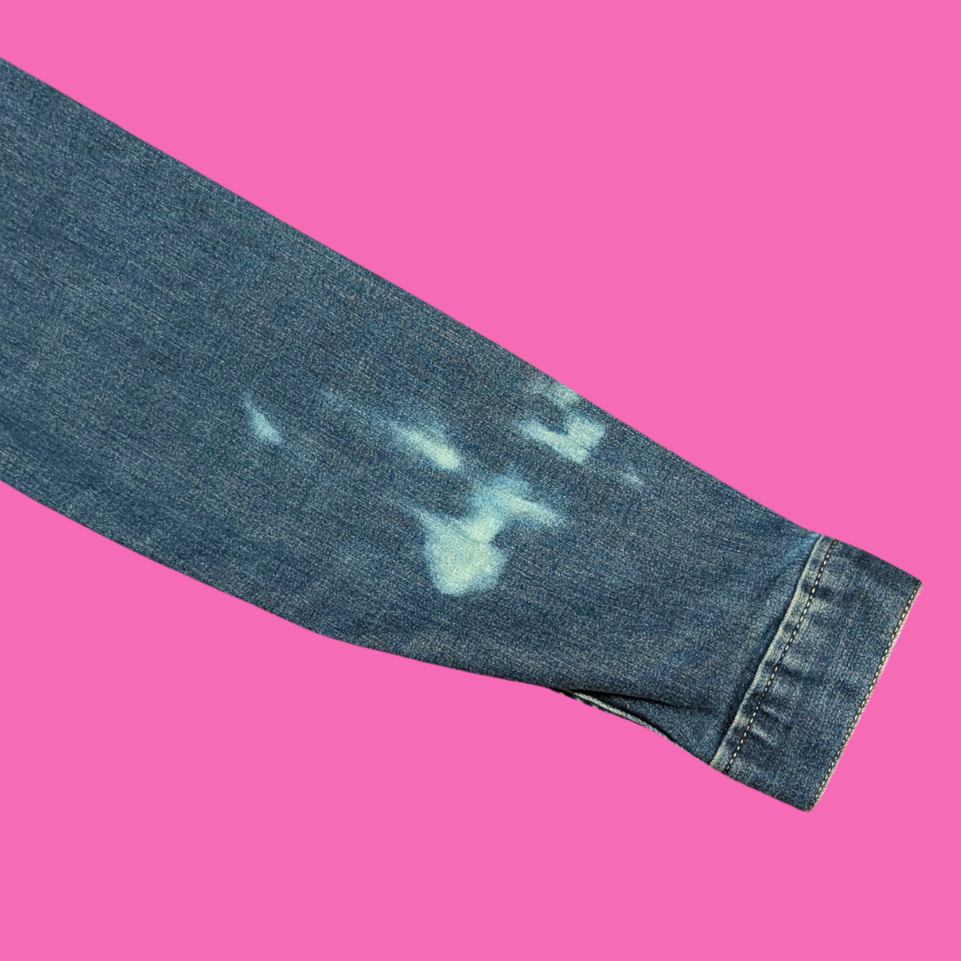 Lilo & Stitch Upcycled T-Shirt Denim Jacket Size L for Women