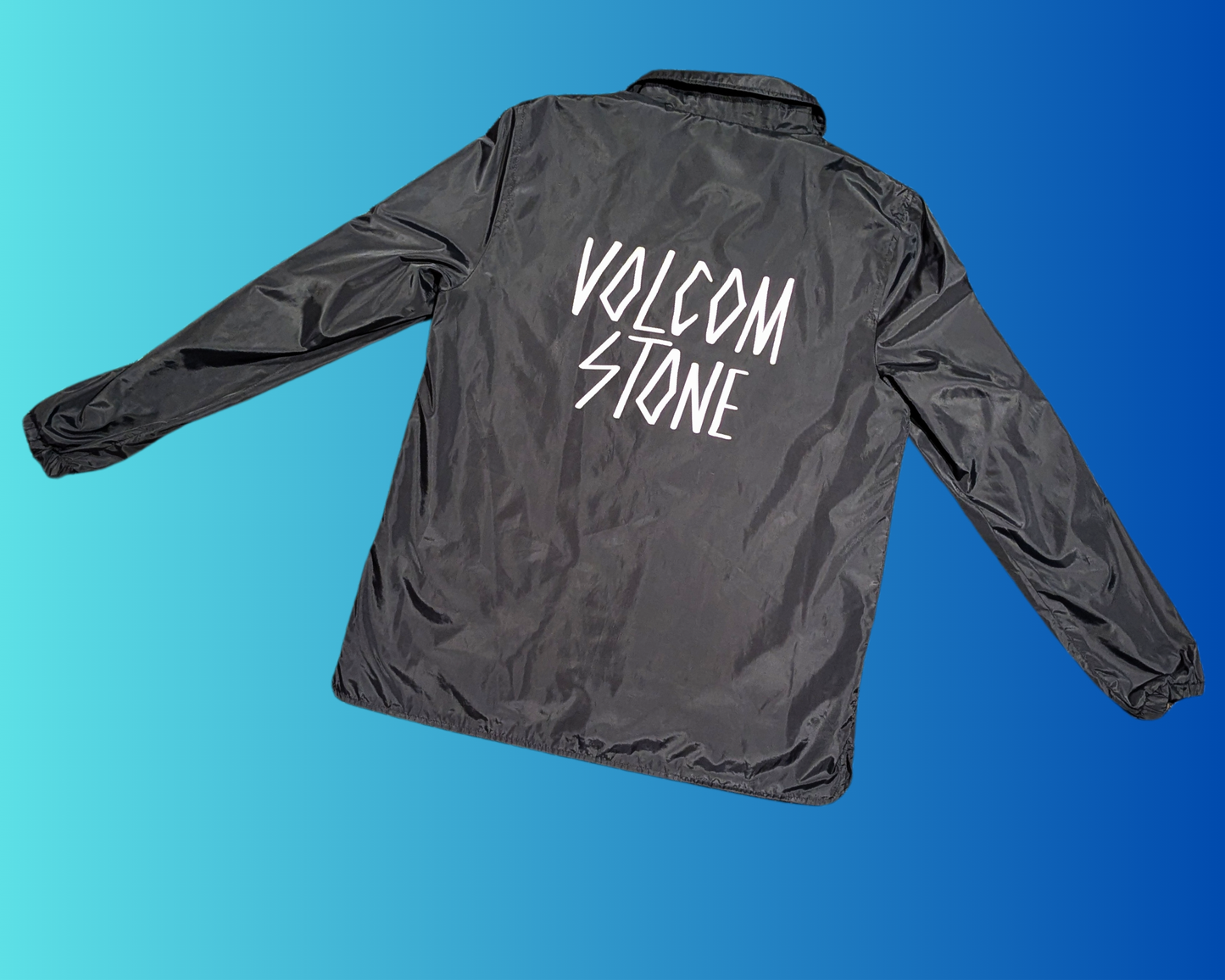 Y2K Black Volcom Stone Raincoat for Kids Size 12 Years Old