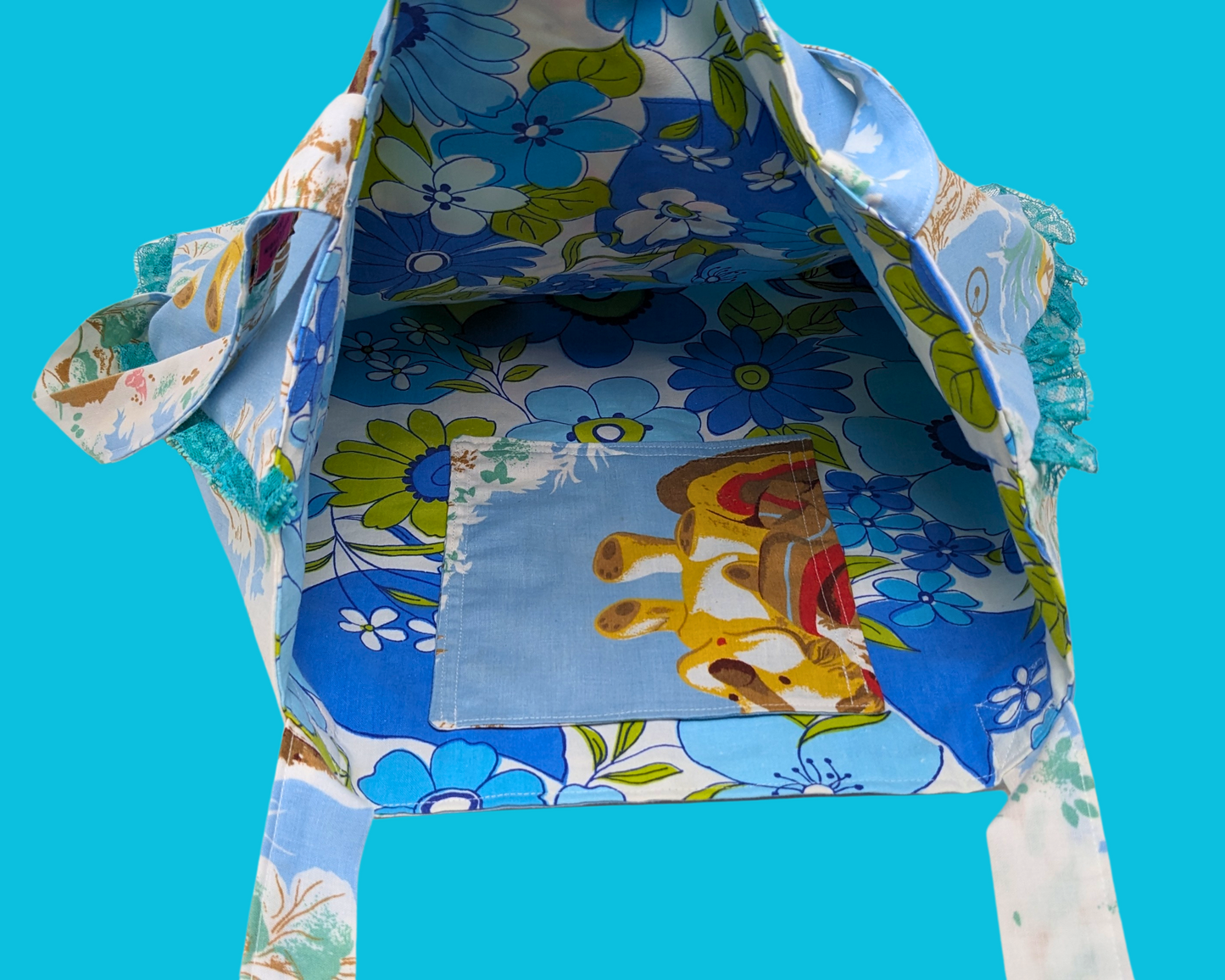 Sac fourre-tout vintage ET fait main et recyclé