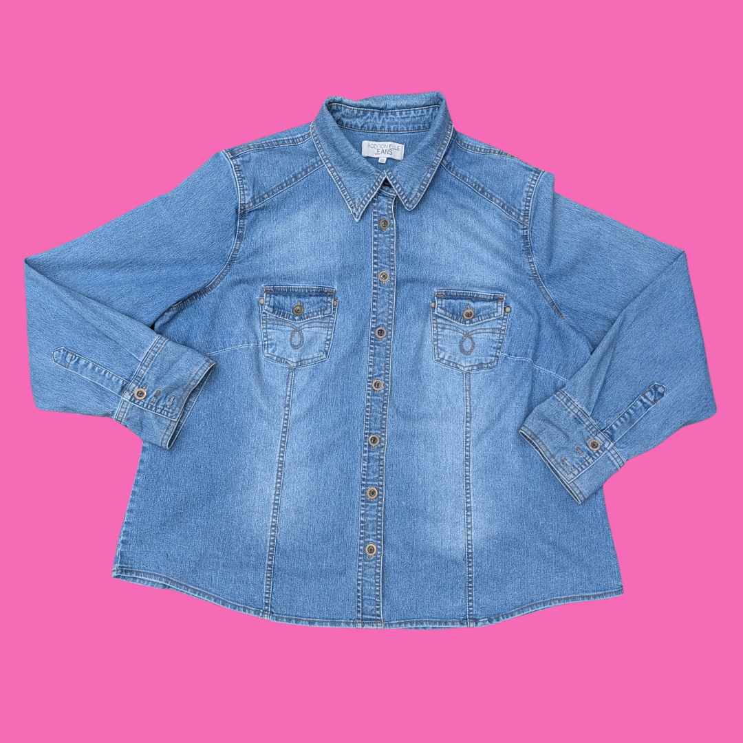 Pink Floyd Animals Upcycled T-Shirt Denim Jacket Size 2XL