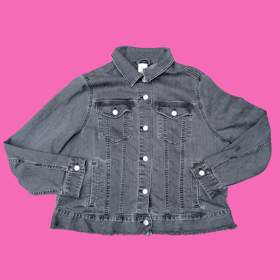 David Bowie Upcycled T-Shirt Denim Jacket Size L