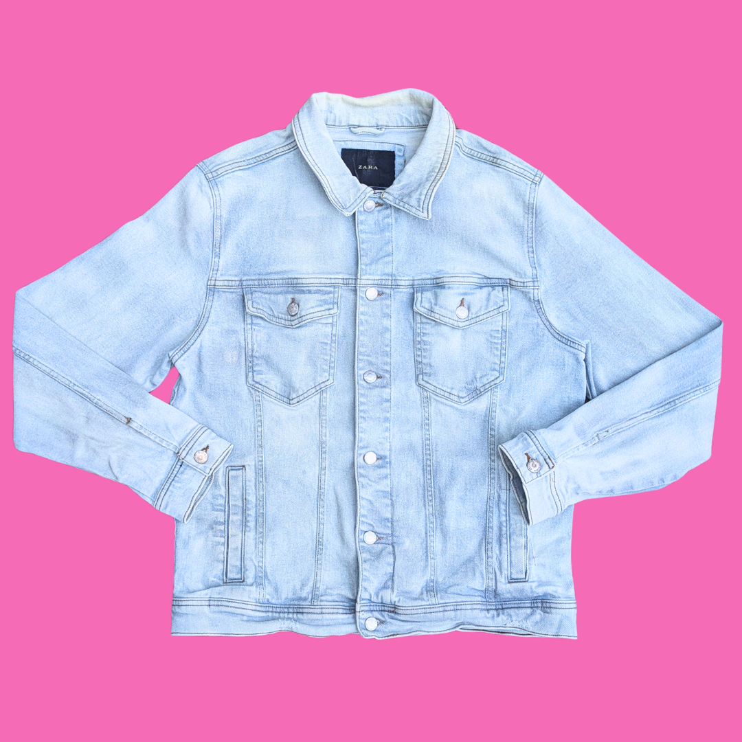 Winnie The Pooh '' Oh, Bother!'' Upcycled T-Shirt Denim Jacket Size XL