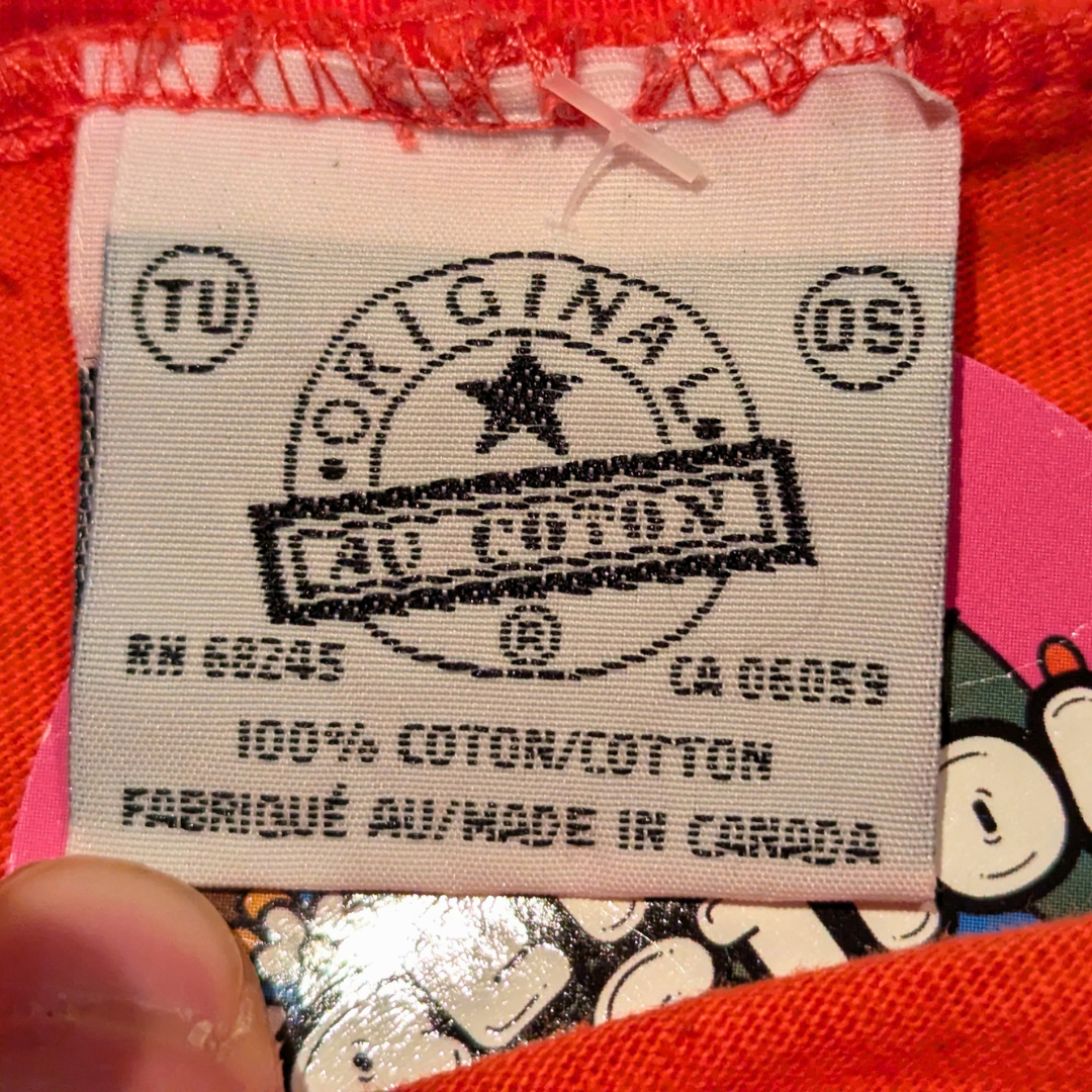 Y2K Original Au Coton, Orange Long Sleeves Shirt Size S