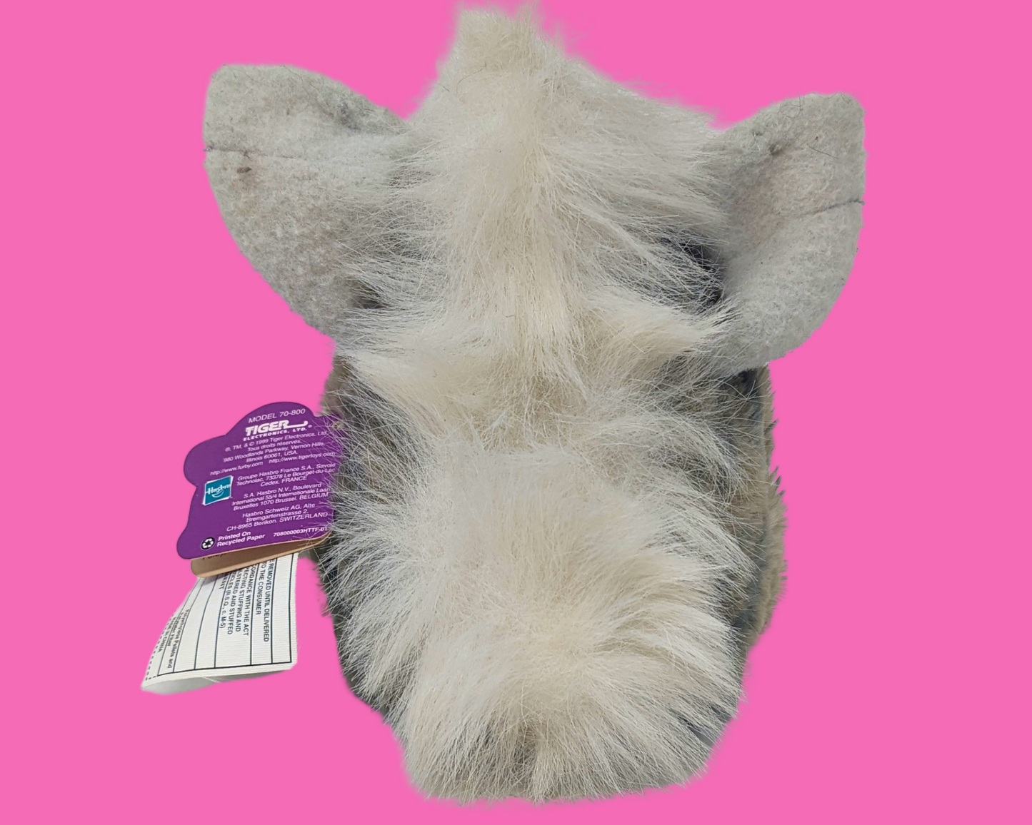 Jouet Furby gris vintage de 1999, avec étiquette d'origine, non fonctionnel