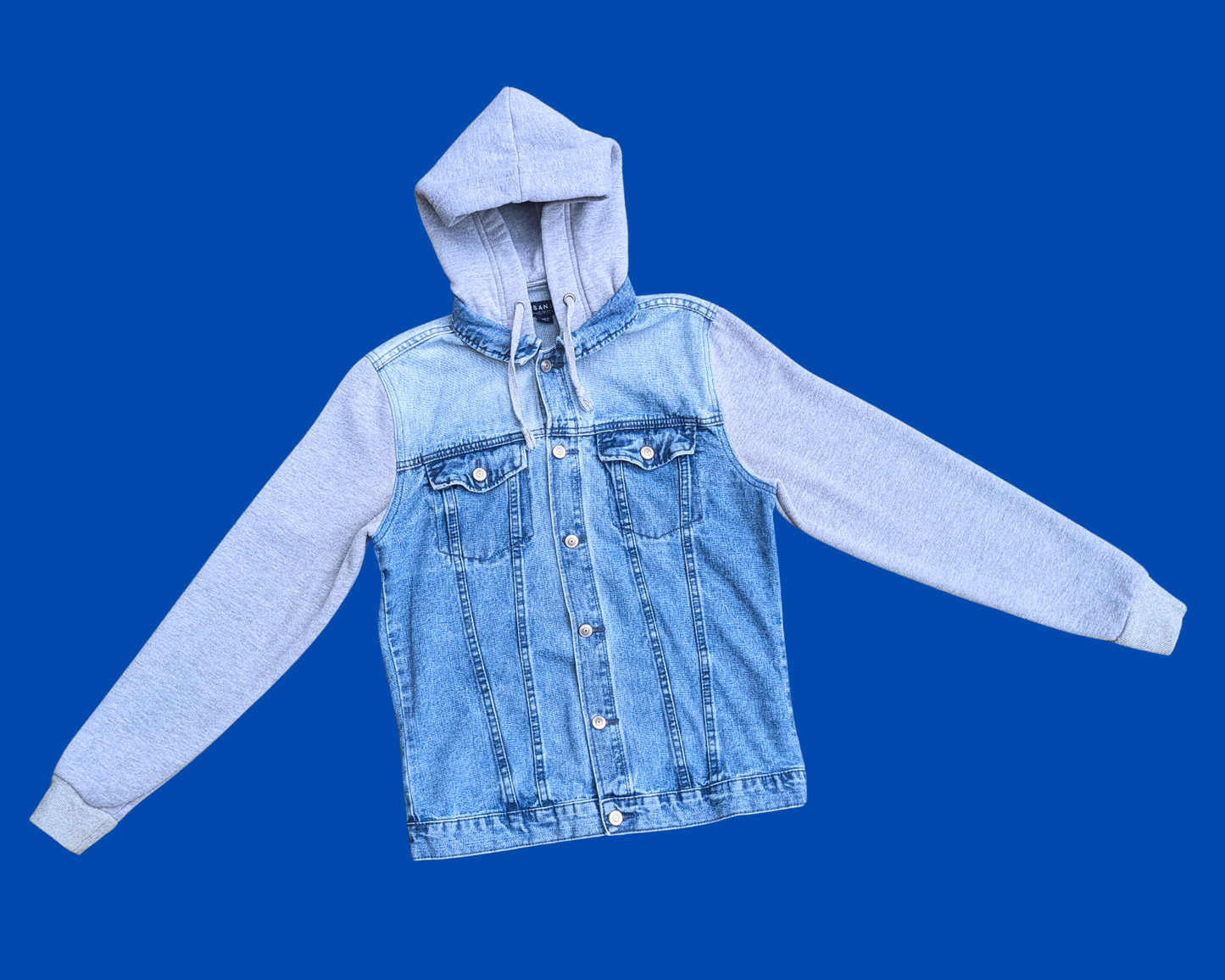 Handmade, Upcycled Eminem Denim Jacket with Hoodie Size S