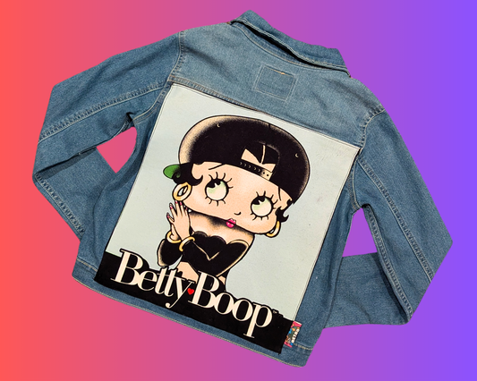 Handmade, Upcycled Betty Boop Levi's Denim Jacket Size S