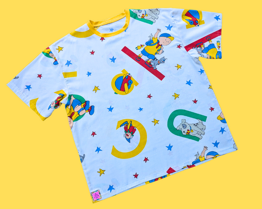 T-shirt surdimensionné XL en drap de lit Caillou fait main et recyclé
