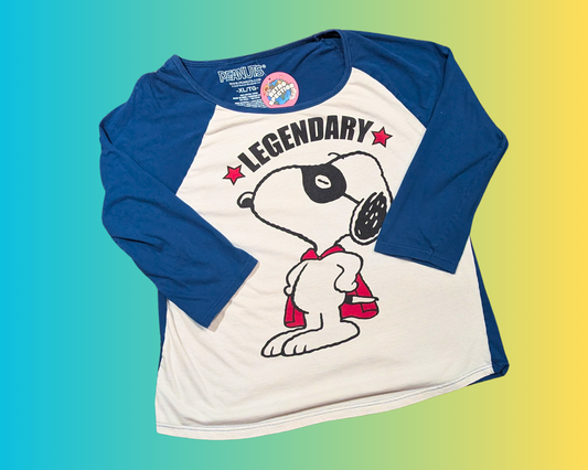 Charlie Brown, Peanuts, Snoopy Baseball Tee Size XL