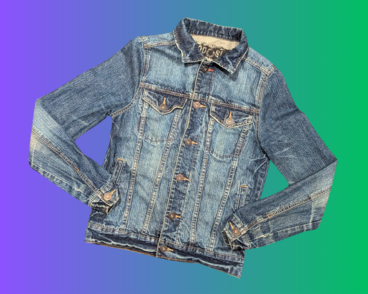 Handmade, Upcycled Stranger Things Denim Jacket Size XS for Men