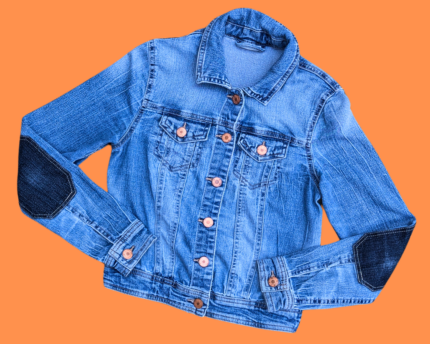 Handmade, Upcycled The Beatles Yellow Submarine Denim Jacket Size S