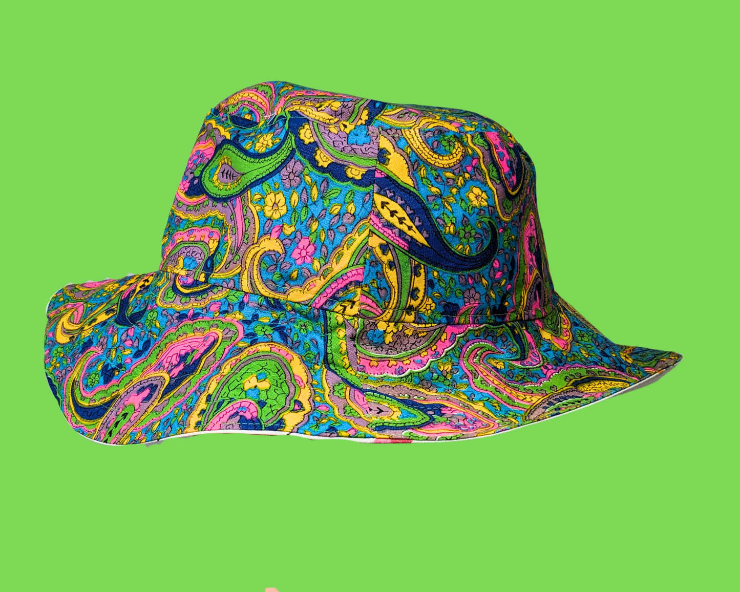 Handmade and Upcycled Vintage Sesame Street Bedsheet Reversible Bucket Hat