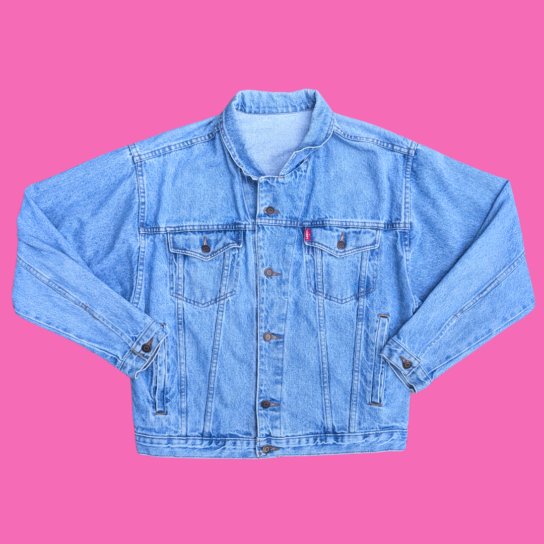 Spirited Away Upcycled T-Shirt Denim Jacket Size L for Women