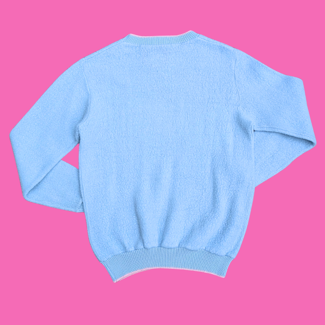 Vintage 1980's Pink Panther Blue Sweater Size S