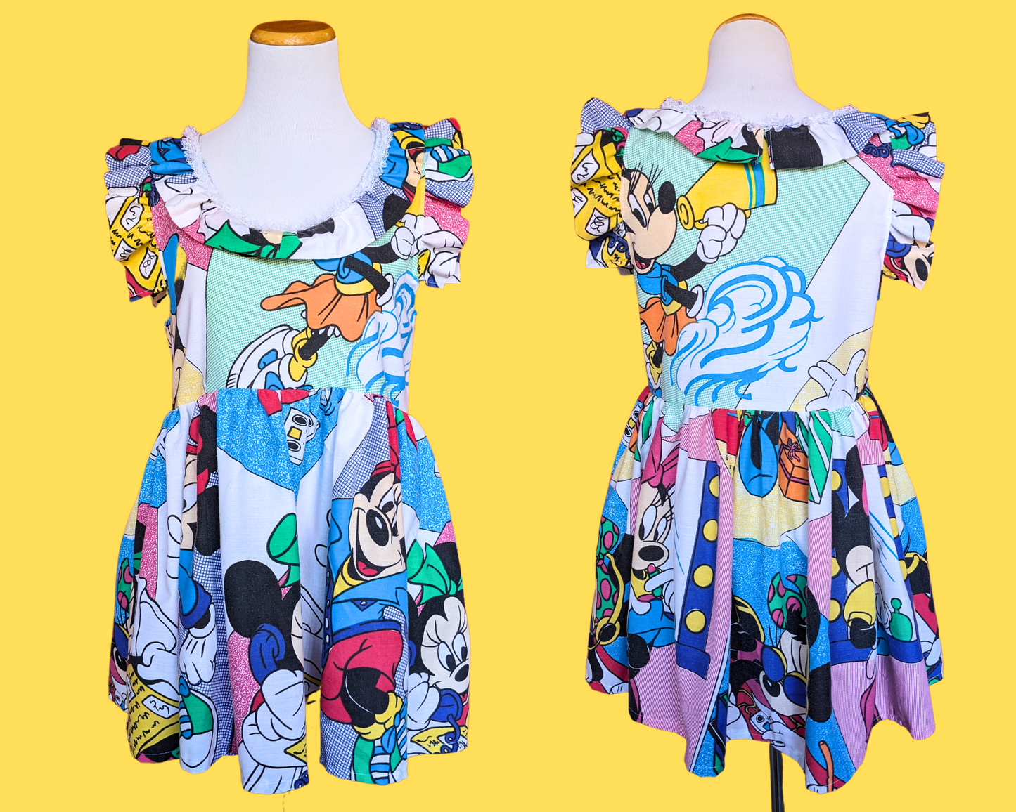 Robe Minnie Mouse Disney faite à la main et recyclée, taille S
