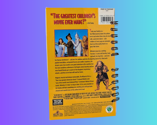 Carnet de notes VHS du film Le Magicien d'Oz