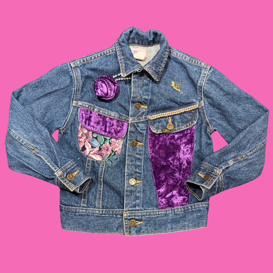 Jimi Hendrix Upcycled Denim Jacket Size XS