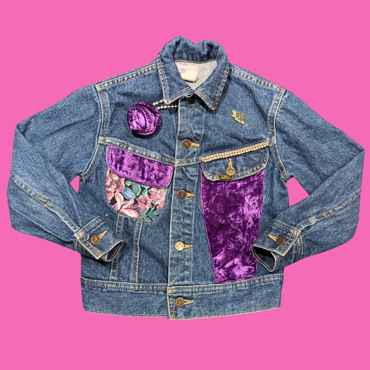 Jimi Hendrix Upcycled Denim Jacket Size XS