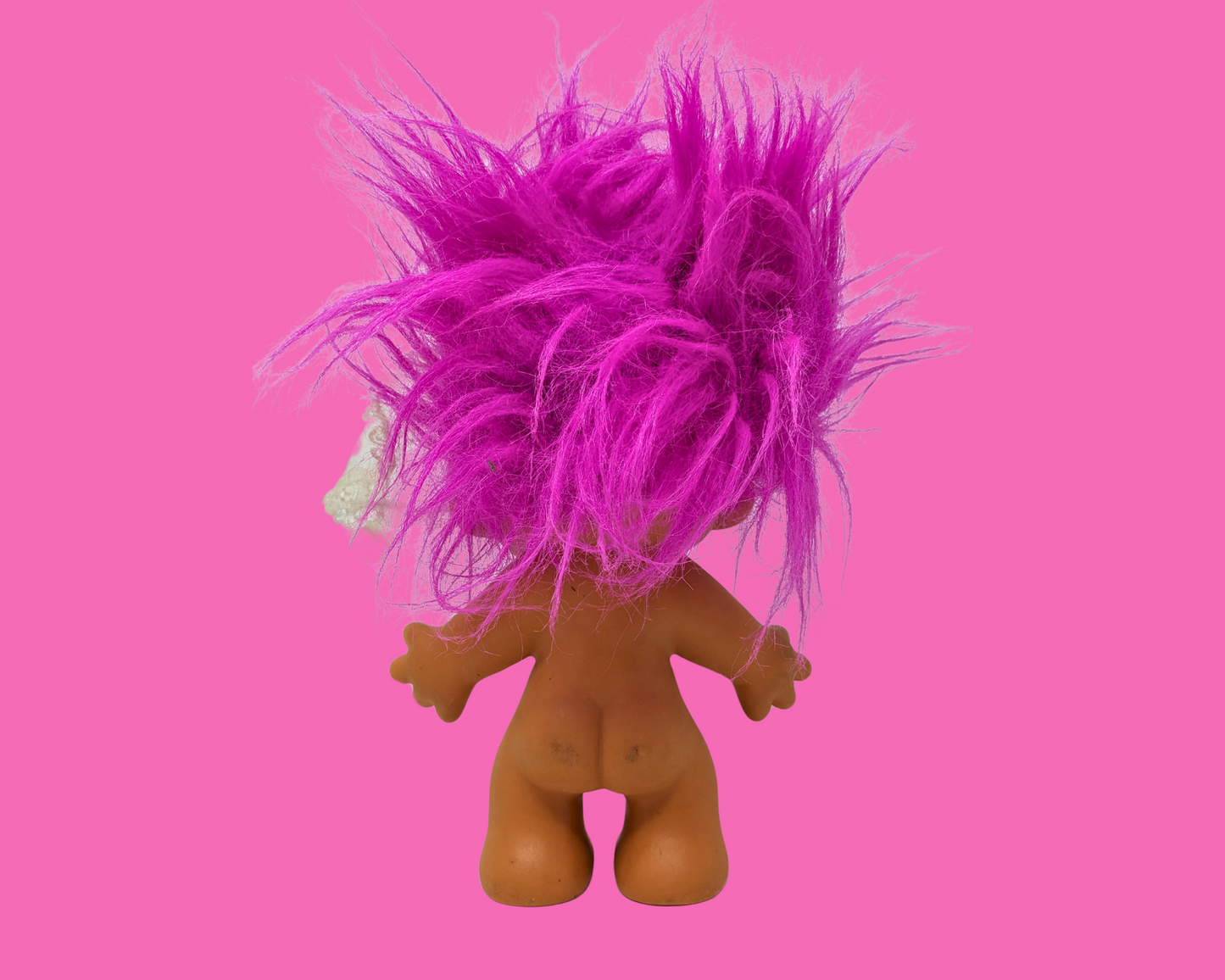 Vintage 1990's Medium Sized Pink Hair Troll