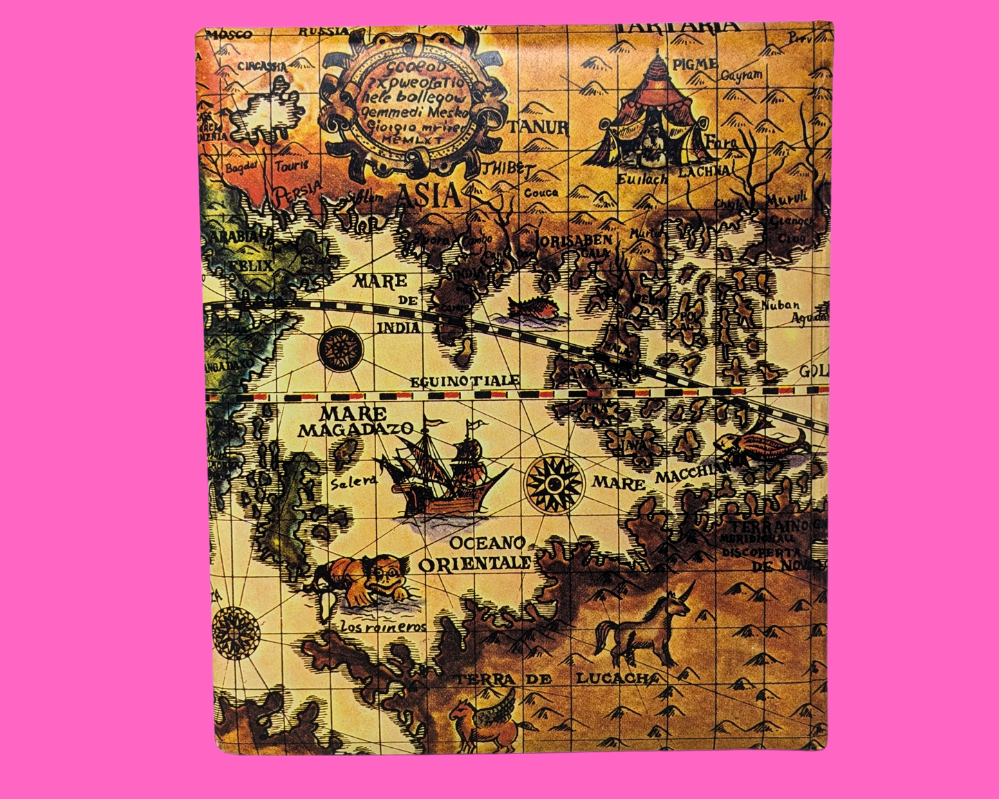 Album photo vintage des années 1970 avec carte du monde, fabriqué au Japon
