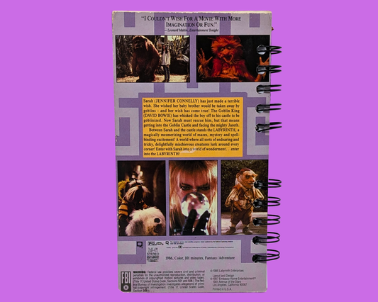 Carnet de notes VHS du film Labyrinth