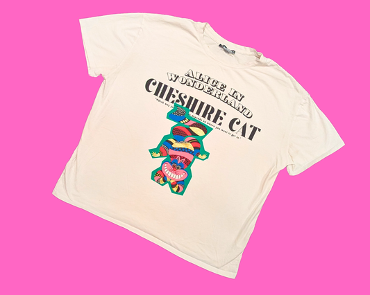 T-shirt Y2K Alice au pays des merveilles du chat du Cheshire de Walt Disney, taille L