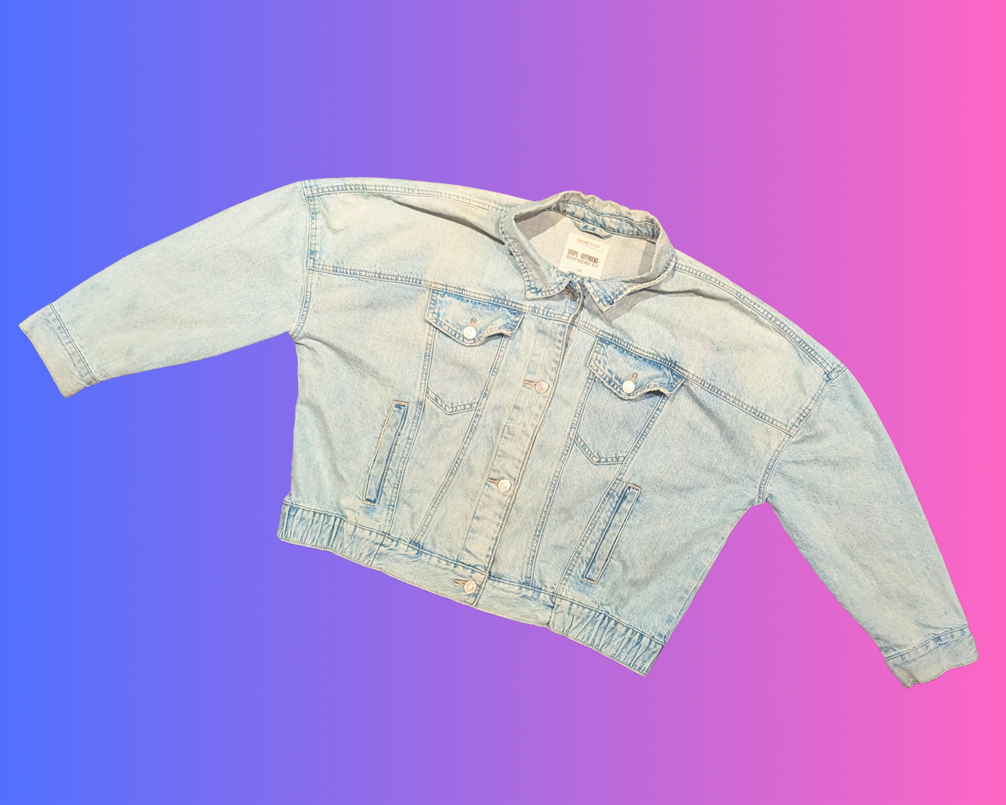 Handmade, Upcycled Céline Dion Incognito Denim Jacket Size L