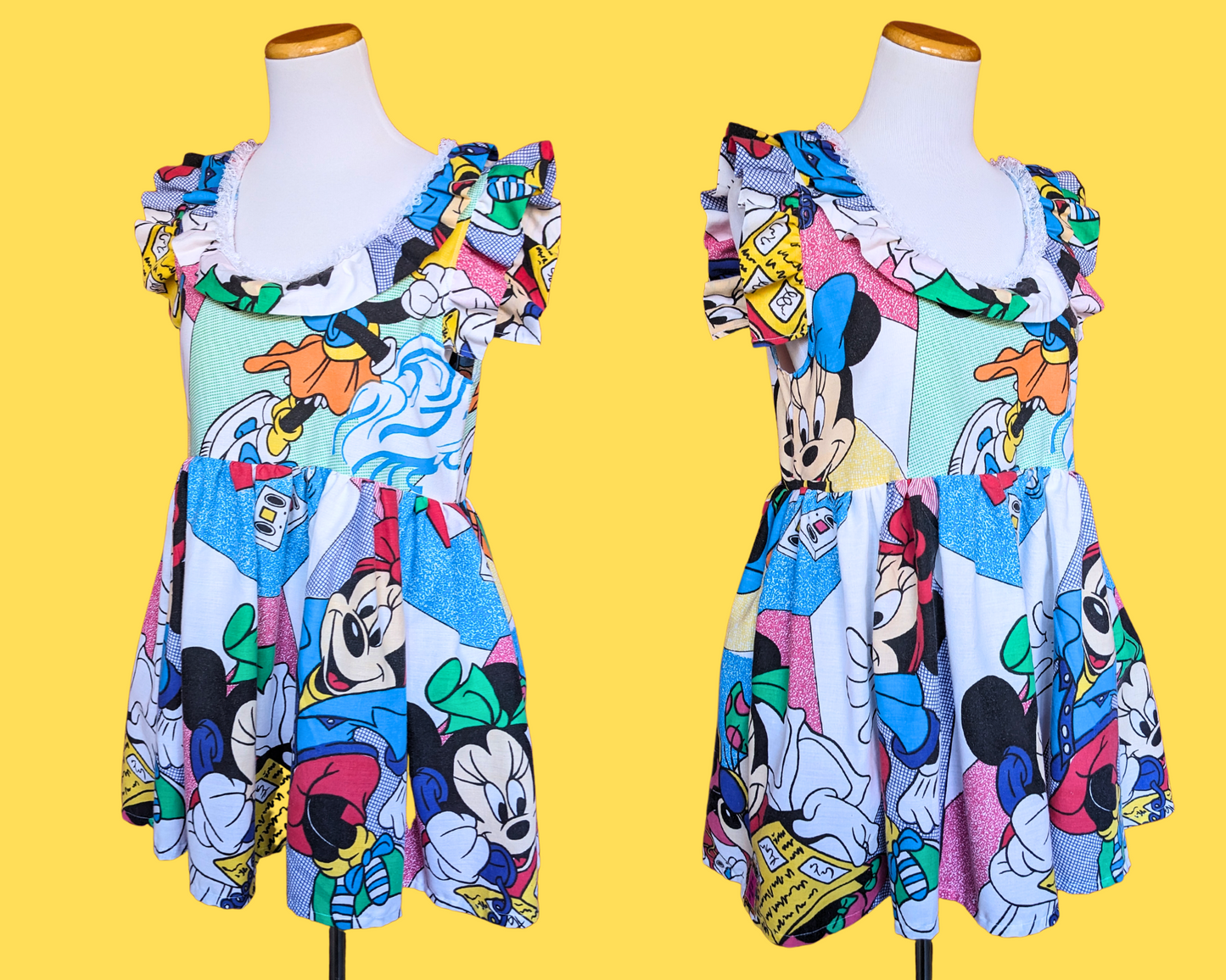 Robe Minnie Mouse Disney faite à la main et recyclée, taille S