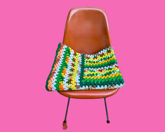 Couverture en laine colorée et groovy vintage des années 1980