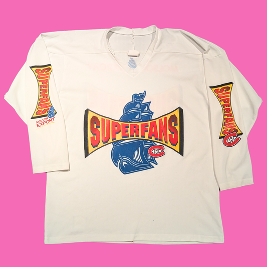 Vintage 1990's Onign Superfans Canadiens de Montréal Molson Jersey Size XL