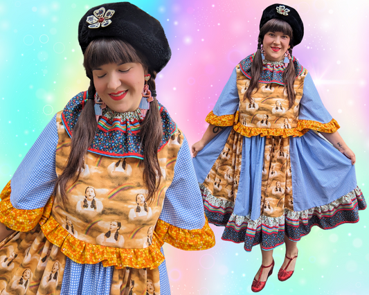 Robe Le Magicien d'Oz faite à la main et recyclée L-XL