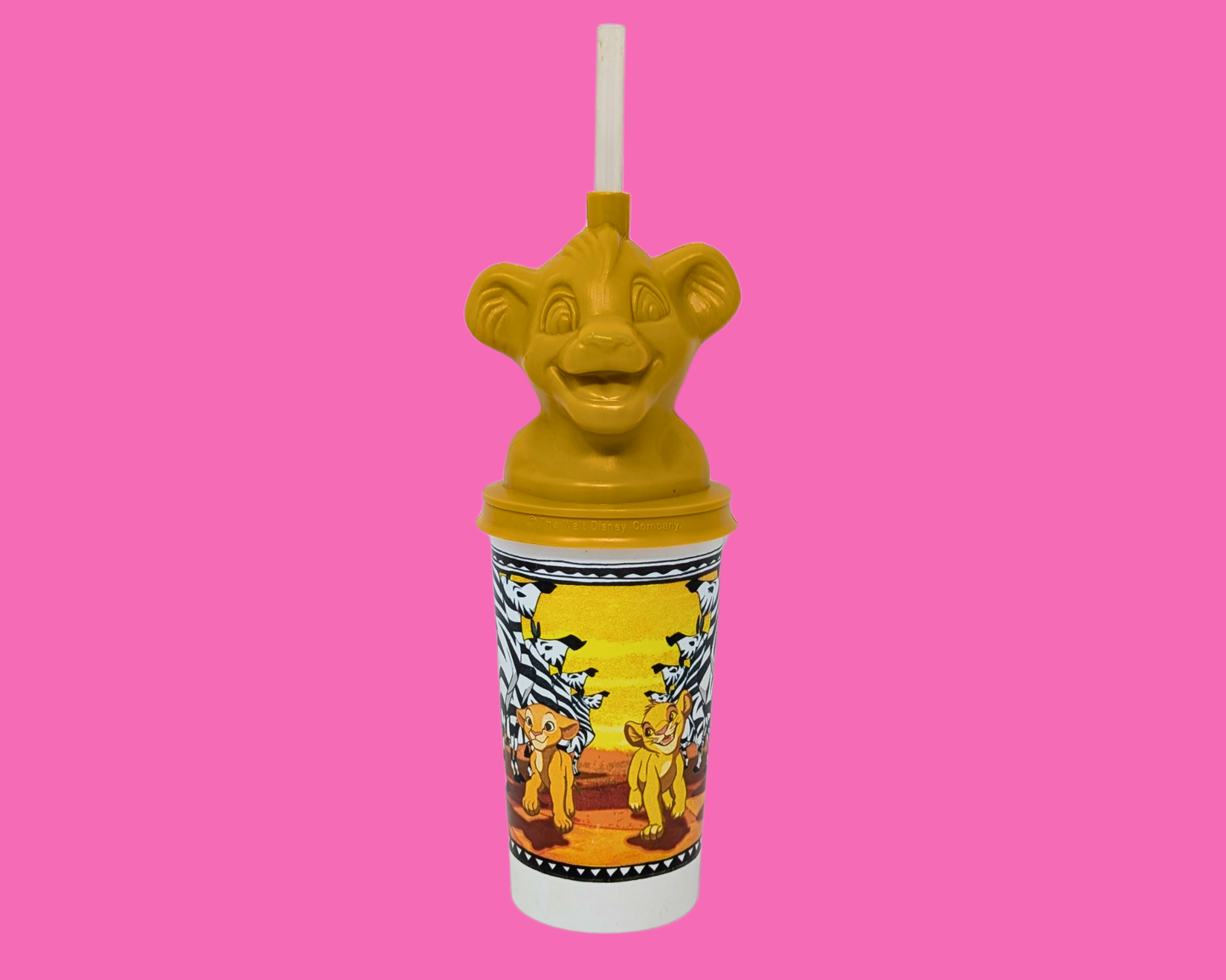 Bouteille en plastique officielle Walt Disney Le Roi Lion, Simba, vintage des années 1990