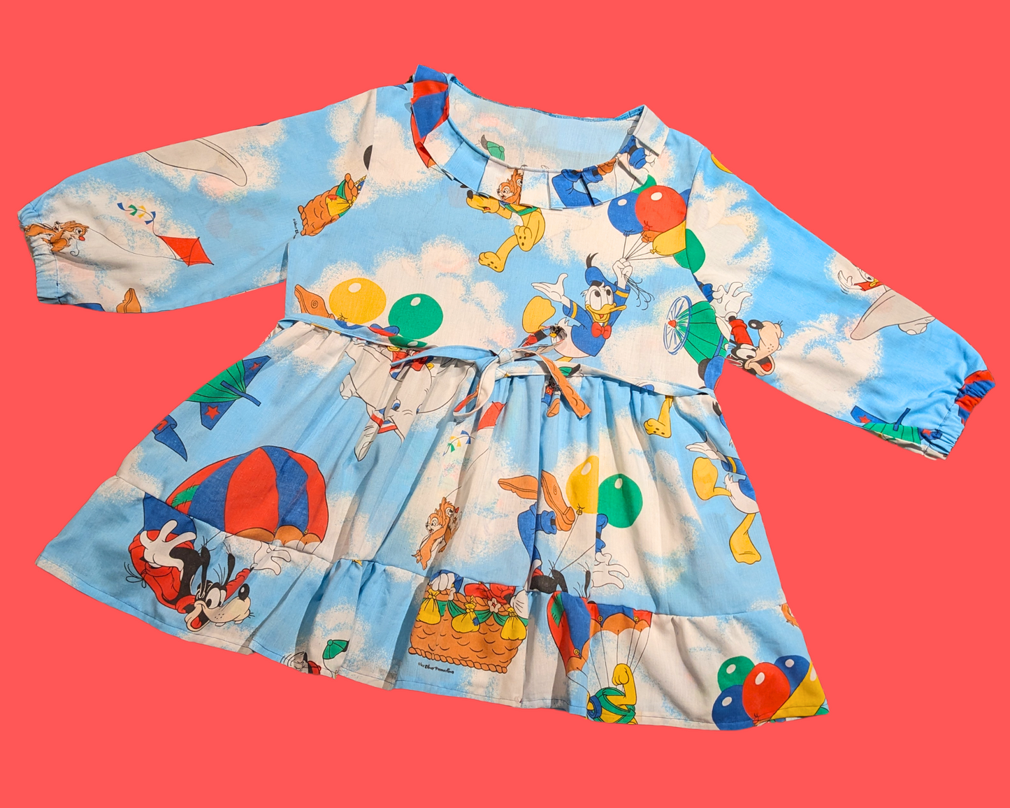Handmade, Upcycled Vintage 1990's Mickey Mouse and Friends Disney Dress Fits Size 3XL