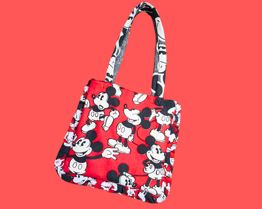 Sac fourre-tout couverture Mickey Mouse Walt Disney fait main et recyclé
