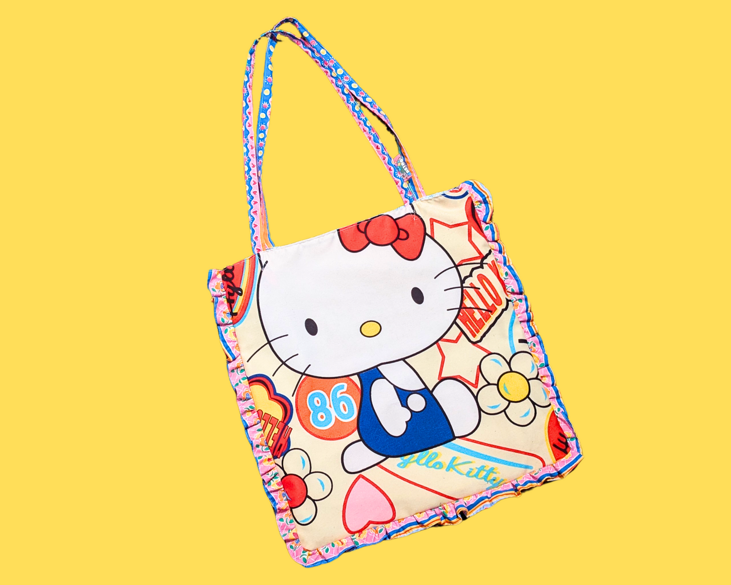 Sac fourre-tout Hello Kitty fait main et recyclé