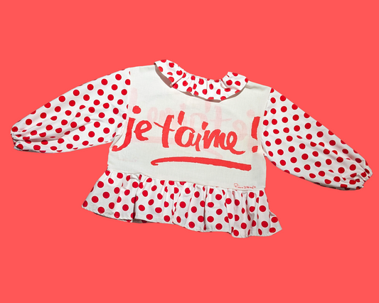Taie d'oreiller Je T'aime vintage 1990, fabriquée à la main et recyclée, compatible avec les tailles SML-XL