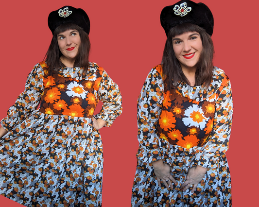 Robe d'Halloween faite à la main et recyclée, taille L