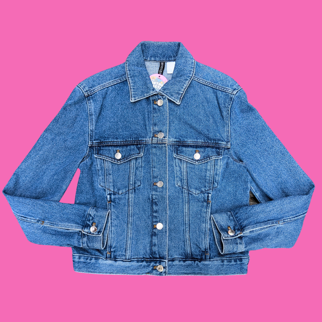 Les Têtes à Claques Upcycled T-Shirt Denim Jacket Size S