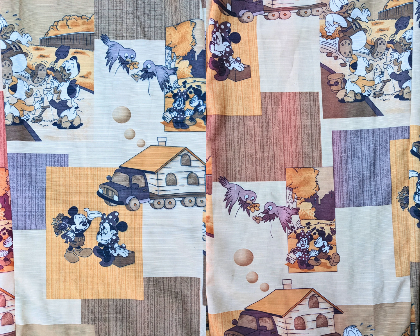 Fait à la main, Upcycled Pink and Rainbow Hearts Patterned Fabric Pyjama Set, T-Shirt and Bottoms, Taille M et 2XL